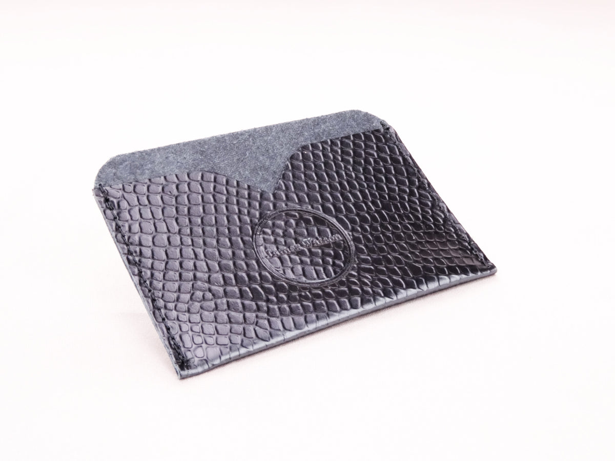 Pocket Wallet - Black Gloss Reptile